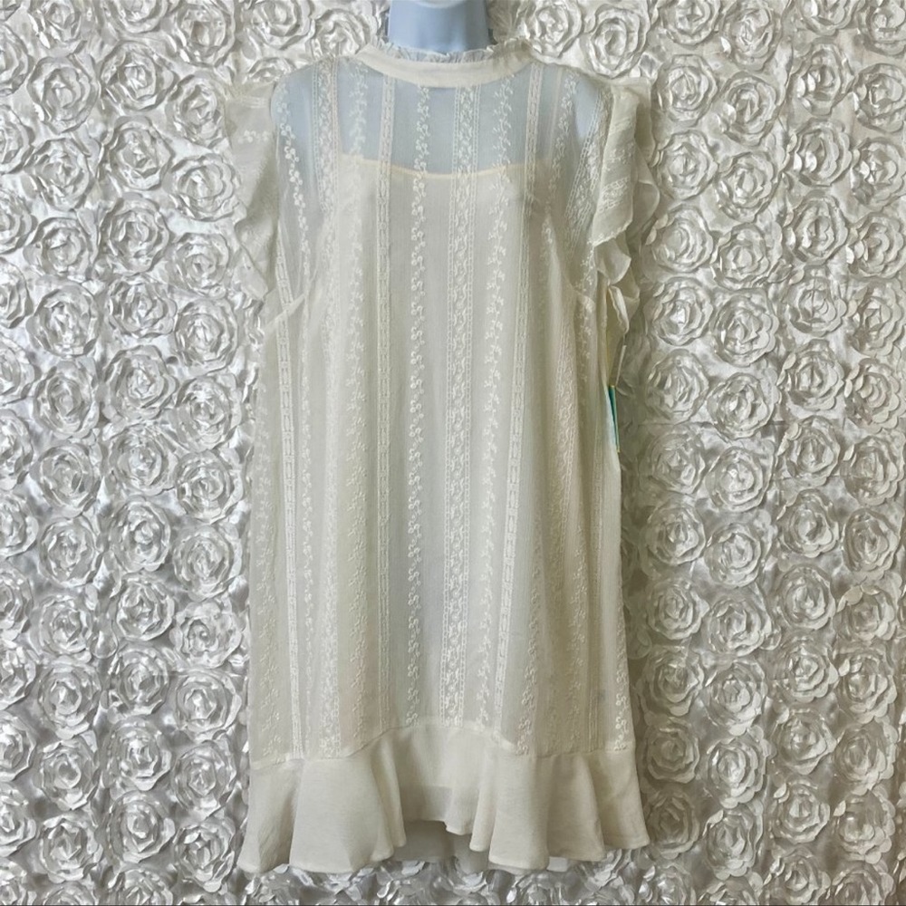 CeCe | Sheer Autumn Blooms Embroidered Dress